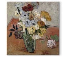 Artgeist Paveikslas - Vincent Van Gogh – Stilllife with Japanese vase, roses and anemones