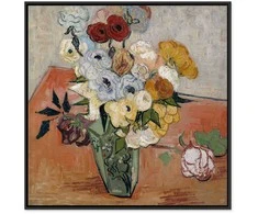 Artgeist Paveikslas - Vincent Van Gogh – Stilllife with Japanese vase, roses and anemones