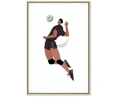 Artgeist Paveikslas - Volleyball Player on a Baltas Background - Illustration