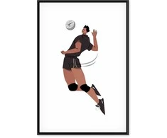 Artgeist Paveikslas - Volleyball Player on a Baltas Background - Illustration