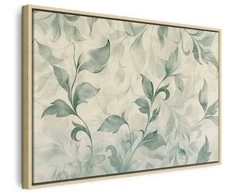 Artgeist Paveikslas - Watercolor Botanical Motif Delicate Žalias-rusvai gelsvas Leaves