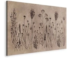 Artgeist Paveikslas - Wildflowers – juodas plants on lime-wash background