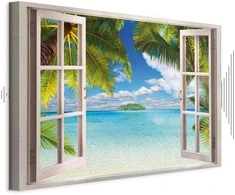Artgeist Paveikslas - Window: Sea View