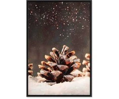 Artgeist Paveikslas - Winter Pine Cone (1 Part) Vertical