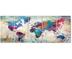 Artgeist Paveikslas - World Map: Cracked Wall