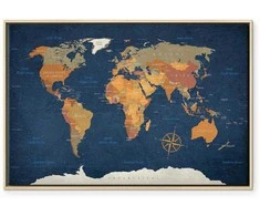 Artgeist Paveikslas - World Map: Ink Oceans