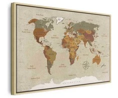 Artgeist Paveikslas - World Map: rusvai gelsvas Chic