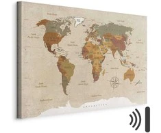 Artgeist Paveikslas - World Map: rusvai gelsvas Chic