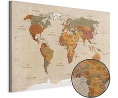 Artgeist Paveikslas - World Map: rusvai gelsvas Chic