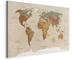 Artgeist Paveikslas - World Map: rusvai gelsvas Chic