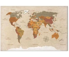 Artgeist Paveikslas - World Map: rusvai gelsvas Chic