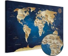 Artgeist Paveikslas - World Map: The Dark Mėlyna Depths