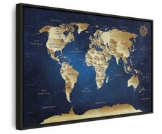 Artgeist Paveikslas - World Map: The Dark Mėlyna Depths