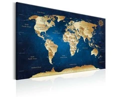 Artgeist Paveikslas - World Map: The Dark Mėlyna Depths