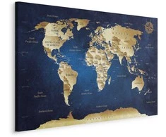 Artgeist Paveikslas - World Map: The Dark Mėlyna Depths