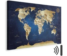 Artgeist Paveikslas - World Map: The Dark Mėlyna Depths