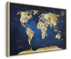 Artgeist Paveikslas - World Map: The Dark Mėlyna Depths