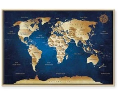 Artgeist Paveikslas - World Map: The Dark Mėlyna Depths