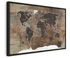 Artgeist Paveikslas - World Map: Wooden Mosaic