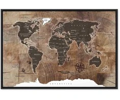 Artgeist Paveikslas - World Map: Wooden Mosaic