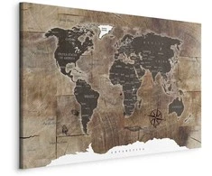 Artgeist Paveikslas - World Map: Wooden Mosaic