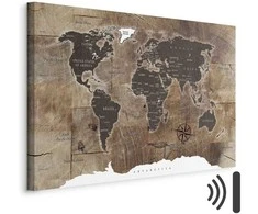 Artgeist Paveikslas - World Map: Wooden Mosaic