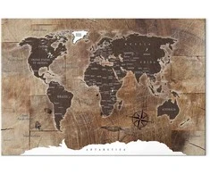 Artgeist Paveikslas - World Map: Wooden Mosaic
