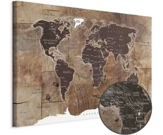 Artgeist Paveikslas - World Map: Wooden Mosaic