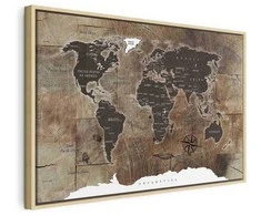 Artgeist Paveikslas - World Map: Wooden Mosaic