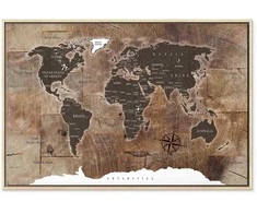 Artgeist Paveikslas - World Map: Wooden Mosaic