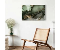 Artgeist Paveikslas - Žalias watercolour - abstraction inspired by the structure of marble
