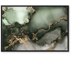 Artgeist Paveikslas - Žalias watercolour - abstraction inspired by the structure of marble