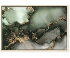 Artgeist Paveikslas - Žalias watercolour - abstraction inspired by the structure of marble