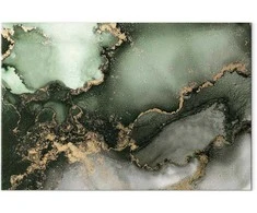 Artgeist Paveikslas - Žalias watercolour - abstraction inspired by the structure of marble
