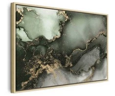Artgeist Paveikslas - Žalias watercolour - abstraction inspired by the structure of marble