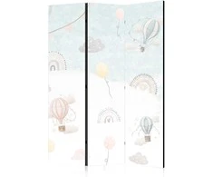 Artgeist Pertvara - Balloons in the Sky - Balloons in Pastel Colors Flying in a Cloudy Sky - Among Rainbows and Stars