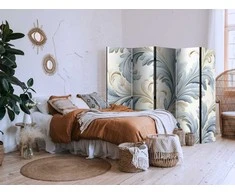 Artgeist Pertvara - Baroque Ornaments in Light Creamy Mėlyna Colors
