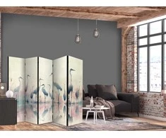 Artgeist Pertvara - Birds by the lake - herons painted in watercolours in delicate pilkas and pink colours