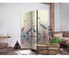 Artgeist Pertvara - Birds by the lake – herons painted in watercolours in delicate pilkas and pink colours