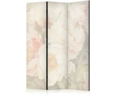 Artgeist Pertvara - Blooming Peonies - Bright Large Flowers Enveloped in Baltas Mist