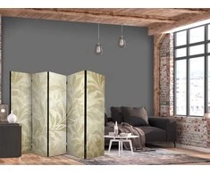 Artgeist Pertvara - Botanical Motif with Leaves and Vines in Sandy Colors.