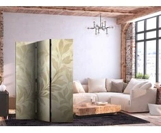 Artgeist Pertvara - Botanical Motif with Leaves and Vines in Sandy Colors.