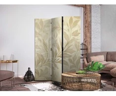 Artgeist Pertvara - Botanical Motif with Leaves and Vines in Sandy Colors.