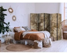 Artgeist Pertvara - Carved Floral Ornaments in Soft Sepia and Brown Tones