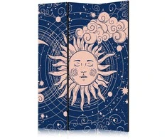 Artgeist Pertvara - Cosmic Harmony - Illustration of the Sun and Moon on a Navy Background
