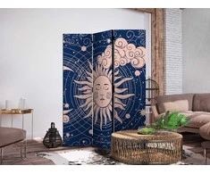 Artgeist Pertvara - Cosmic Harmony - Illustration of the Sun and Moon on a Navy Background