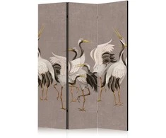 Artgeist Pertvara - Crane dance - bright silhouettes of birds on a warm pilkas background with texture