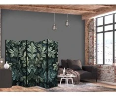 Artgeist Pertvara - Dark Žalias Victorian Leaves - Botanical Carved Composition