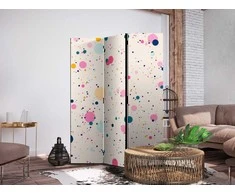 Artgeist Pertvara - Dots - Spots and Splashes Multicolored - Cheerful Pattern on a Light Rožinė Background