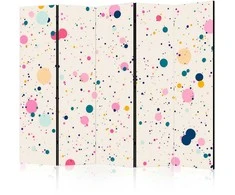 Artgeist Pertvara - Dots - Spots and Splashes Multicolored - Cheerful Pattern on a Light Rožinė Background